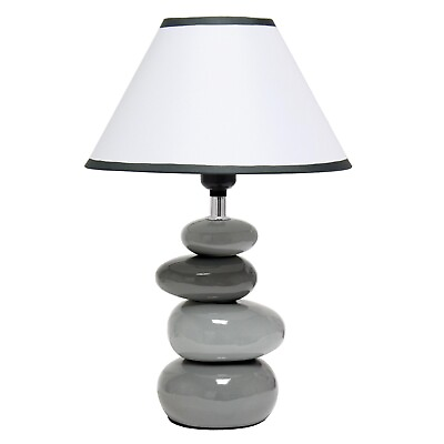 #ad Simple Designs Ceramic Shades of Stone Table Lamp in Gray with Gray Shade $20.32