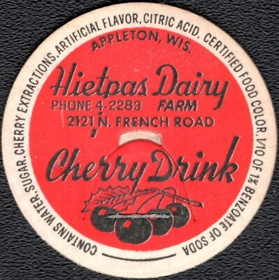 #ad Fruit Bottle Caps Lot of 12 Vintage Hietpas Dairy 1940#x27;s Cherry Grapefruit $23.65