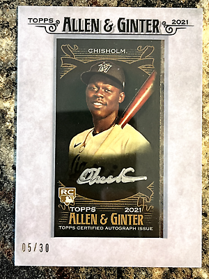 #ad Jazz Chisholm 2021 Topps Allen amp; Ginter X Rookie Framed Mini Auto 05 30 Marlins $39.99