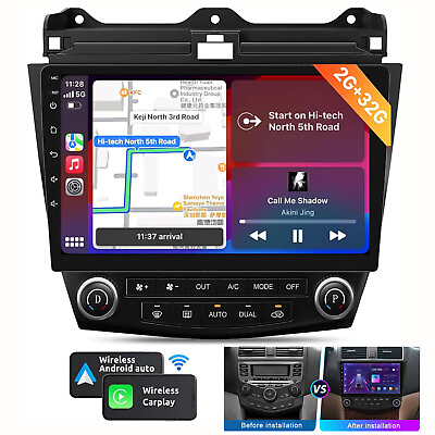 #ad For Honda Accord 2003 2007 Car Radio Stereo Apple Android 13 Carplay GPS Player $113.83