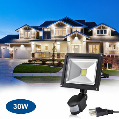 #ad 10W 20W 30W 50W Motion Sensor Outdoor Light LED Flood Light Smart Plug In Lamp $47.99