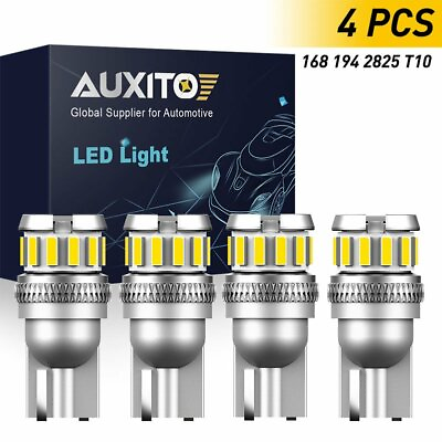 #ad AUXITO T10 LED License Plate Light Bulb 6500K Super Bright White 168 2825 194 4X $10.99