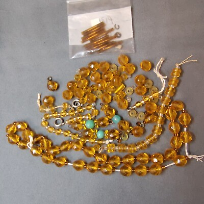#ad Vintage Czech Crystal Beads Yellow $25.00