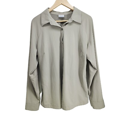 #ad Columbia Omni Wick Long Sleeve Button Front Shirt Women#x27;s Size XL $24.99