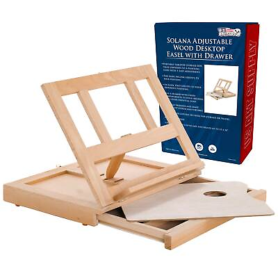 #ad Solana Artist Adjustable Wood Desk Table Easel Storage Drawer Art Paint Canvas $24.99