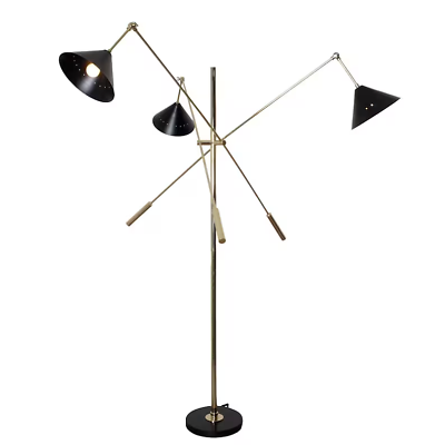 #ad #ad Mid Century Style Handmade Brass Floor Lamp 3 three arm six light floor lamp $891.35