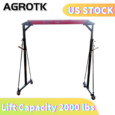 #ad Agrotk 2000 lbs 1 Ton Adjustable Steel Gantry Crane Portable Shop Lift Hoist $1598.00