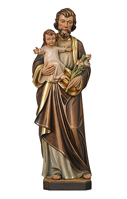 #ad Statue Saint Joseph With Child Cm. 30 1181#x27;#x27; IN Legno. St.Joseph Statue $333.43