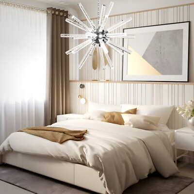 #ad 24 Lights Modern LED Chandelier Adjustable Hanging Geometric Pendant Light Fixt $117.00