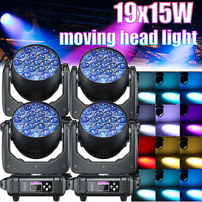 #ad 19x15W LED Zoom Moving Head Stage Light RGBW DMX Beam Wash Lighting DJ Disco Bar $719.99