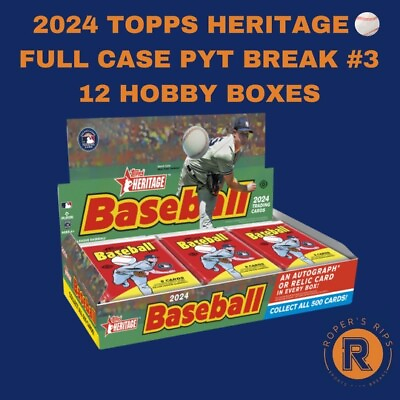 #ad 2024 Topps Heritage Baseball FULL CASE 12 Boxes PYT PICK YOUR TEAM BREAK $20.00