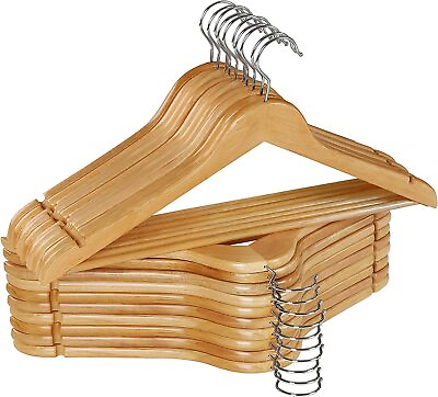 #ad Wooden Hangers Pack of 20 amp; 80 Suit Hangers Premium Natural Finish Utopia Home $19.82