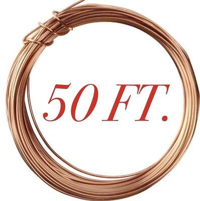 #ad Pure copper wire craft hobby .999 12 GA shiny  50 feet $44.54