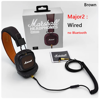 #ad New Mārshall Major II Bluetooth Headphone with wireless charging Black Brown $57.99