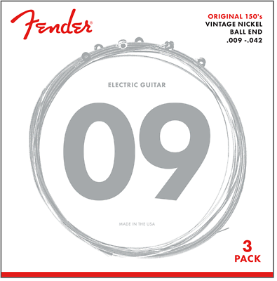 #ad 3 PACK of Fender 150L Pure Nickel Electric Guitar Strings LIGHT 9 42 $16.89