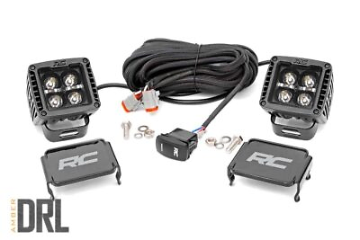 #ad Rough Country 2quot; Black Series Square LED Cube Lights Amber DRL 70903BLKDRLA $69.95