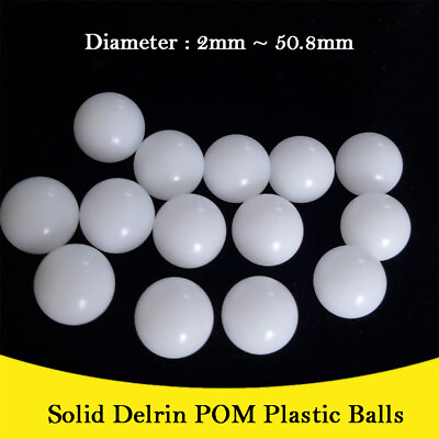 #ad 2.0mm 50.8mm Diameter Solid Delrin Polyoxymethylene POM White Plastic Balls $4.53