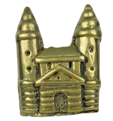 #ad Heavy Solid Brass Vintage Castle Miniature Building Figurine 1 2 x 1 1 4 x 1 3 4 $19.90