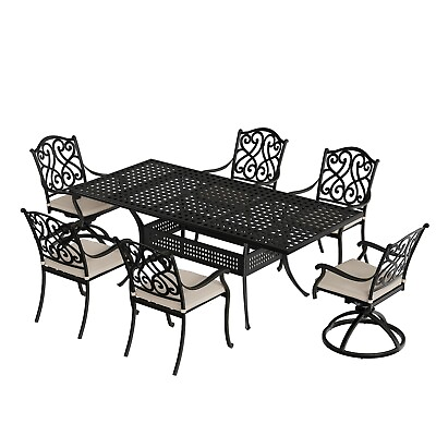 #ad Clihome Cast Aluminum Patio Dining Set with Cushions $997.53