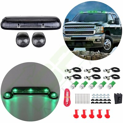 #ad 3PCS Clear cab marker cover 12V LED bulbs Grille Light for Chevy GMC $35.69