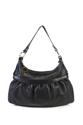 #ad Fendi Womens Perforated Zucca Leather Chef Tote Shoulder Bag Handbag Black $245.71
