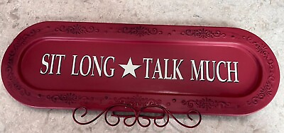 #ad At Home America Rustic Decorative Sign Sit Long Talk Much * Aluminum Sign $20.00