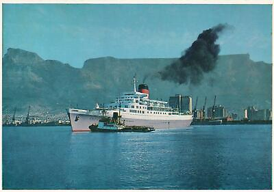#ad VINTAGE RMS WINDSOR CASTLE in Cape Town South Africa POSTCARD SCALLOPED AU $9.38