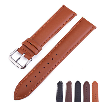 #ad 16mm 18mm 20mm 22mm 24mm Genuine Leather Wristband Watch Strap Band Bracelet $7.99