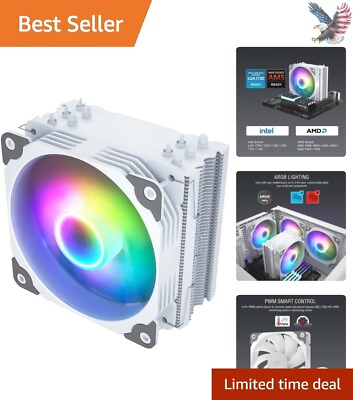 #ad Universal CPU Air Cooler with Addressable RGB Lighting Sync Optimal Cooling $55.99