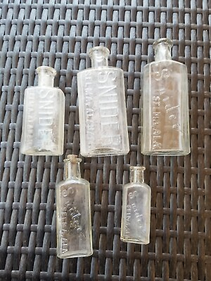#ad Lot Of 5 Snider Medicine Bottles Selma ALA 1895 1901 Very Rare $438.00