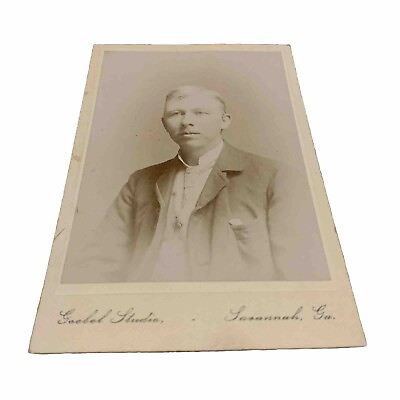 #ad Antique Circa 1800s Cabinet Card Dapper Man Vintage Portrait 4 x 6.5 Savannah GA $14.77