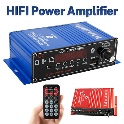 #ad 12V HiFi Bluetooth Power Amplifier Mini Stereo Audio FM Car Home AMP Remote 400W $18.29