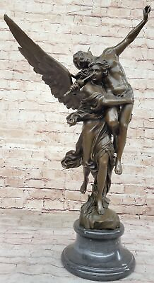 #ad Extra Large Fearless and Majestic Grecian Nude Angel Bronze Sculpture by Mercie $1399.00