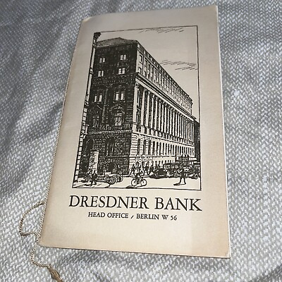 #ad Vintage Brochure for Dresdner Bank with Fold Out Branch Map Berlin Germany $59.13