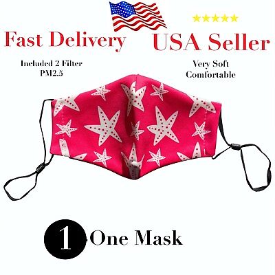 #ad Kids Face Mask Adjustable Washable Reusable Face Mask with Pocket Filter $7.99