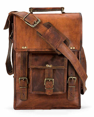 #ad New Men#x27;s Vintage Brown Genuine Leather Messenger Laptop Satchel Shoulder Bag $40.99
