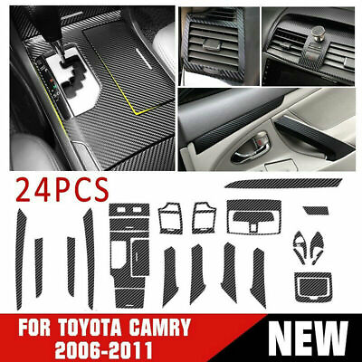 #ad Carbon Fiber Black Car Interior Decor Sticker Kit Trim For Toyota Camry 2006 11 $18.30