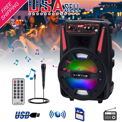 #ad 1000W Portable Bluetooth Speaker 8quot; Subwoofer Heavy Bass Sound System Party FM $32.99