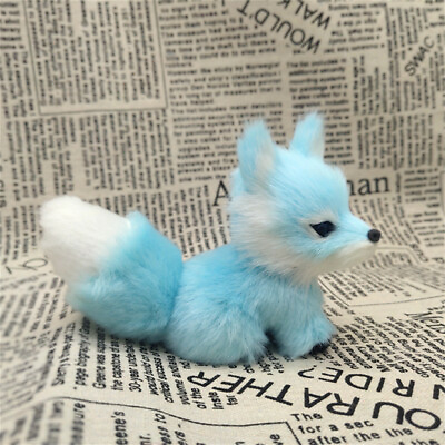 #ad New#blue real life big head fox model plasticamp;furs cute fox doll about 13x7 $11.08