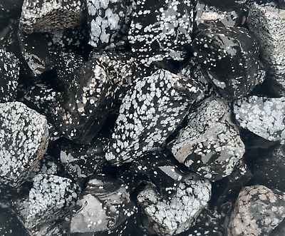 #ad Snowflake Obsidian Rough Rocks for Tumbling Bulk Wholesale 1LB options $9.20