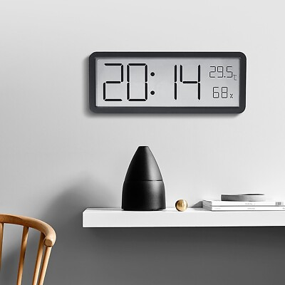 #ad Digital LCD Wall Clock Alarm Calendar Humidity Temp Thermometer Tabletop Clock $16.14