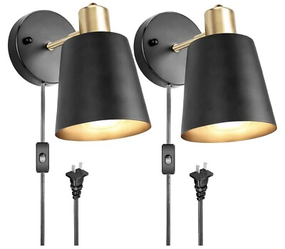 #ad Plug in Wall Sconces Wall Mounted Lamps with Plug in Cord Metal Vintage Light $29.99