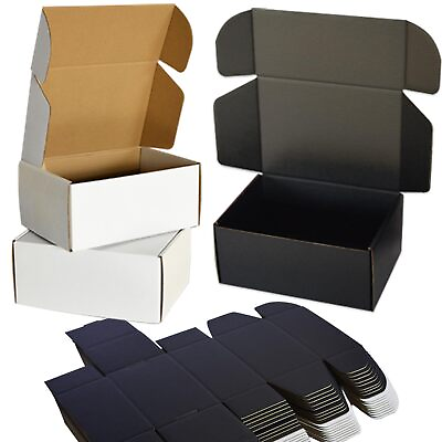 #ad 6x4x3 Shipping Boxes 20 Packs 10Black10White Moving Boxes Corrugated Card... $26.40