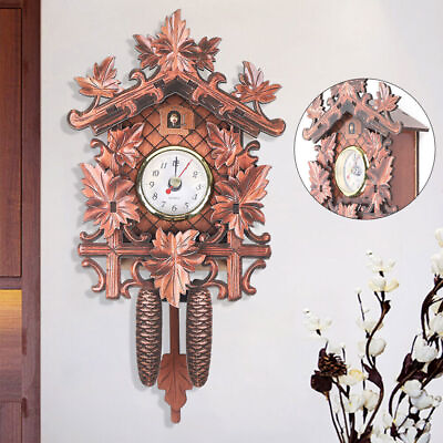#ad Cuckoo Wall Clock Hanging Clock Carvings Antique Living Room Home Decor $20.00