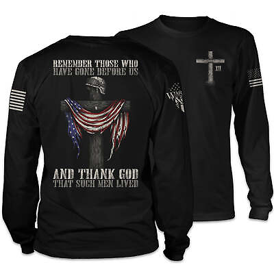 #ad Remember Those Before Us Long Sleeve Patriotic Shirt American Pride Veteran Supp $37.99