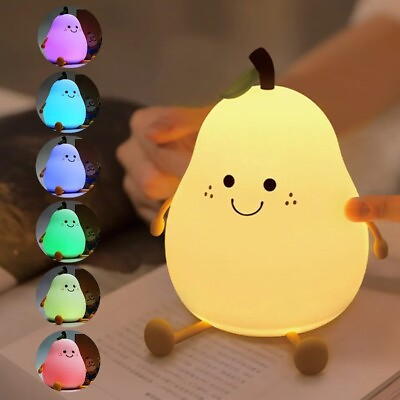 #ad Pear Night Light Touch Portable Led Silicone Rechargeable 7 Settings $29.99