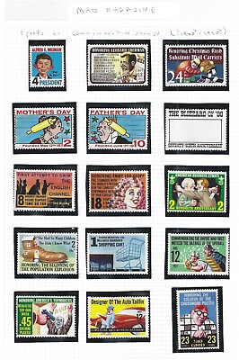 #ad Mad Magazine: Lot of 27 Different Circa 1960#x27;s 1970#x27;s Poster Stamps $100.00