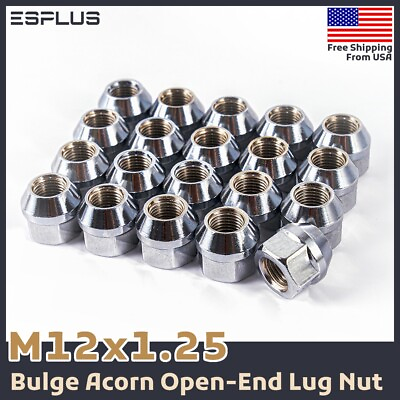 #ad 20 Chrome 12x1.25 Open End Lug Nuts For Nissan Infiniti Conical Seat Wheels $14.99