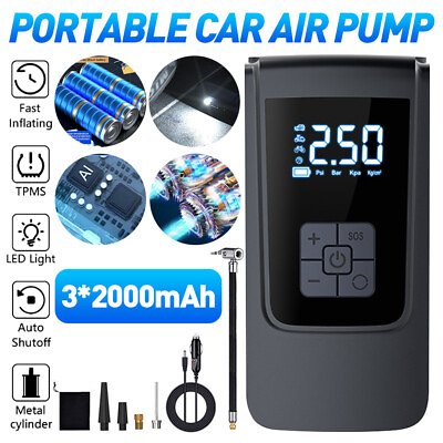 #ad 6000mAh Portable Digital Air Compressor 150PSI Electric Auto Pump Tire Inflator $29.99