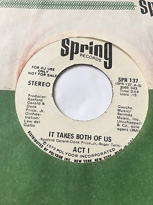 #ad NORTHERN SOUL PROMO 45 ACT I quot;IT TAKES BOTH OF USquot; NEAR MINT HEAR $26.40